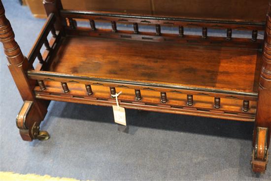 A Victorian Gillow walnut and marquetry work table, c.1865-70, the design attributed to Charles Bevan, W.2ft 4in.